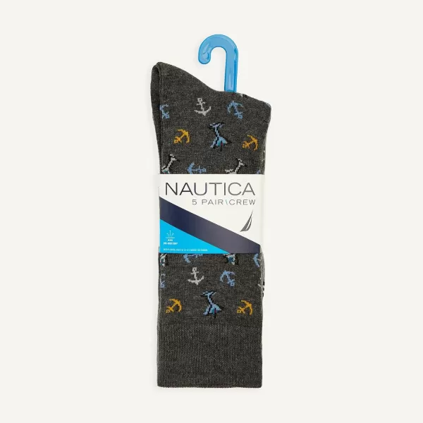 Nautica Mens Dress Socks  Patterned Crew Socks 10 PackInk