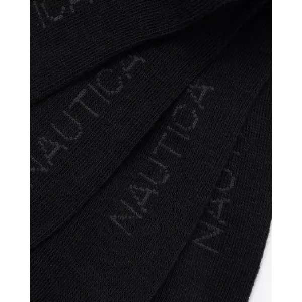 Nautica Mens Dress Socks  Solid Crew Socks 10 PackBlack Wide Rib