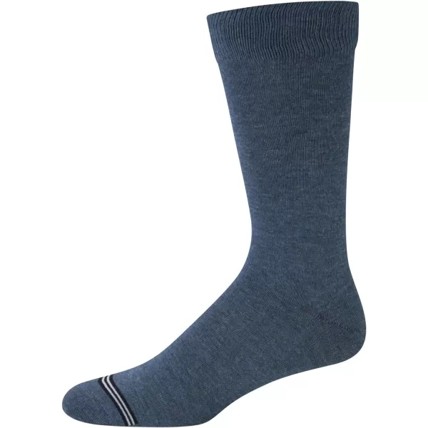 Nautica Mens Dress Socks  Solid Crew Socks 10 PackBlueBlackGrey