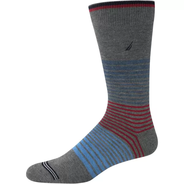 Nautica Mens Dress Socks  Solid Crew Socks 10 PackBlueBlackGrey