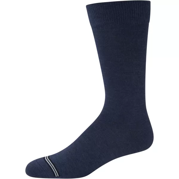 Nautica Mens Dress Socks  Solid Crew Socks 10 PackBlueBlackGrey