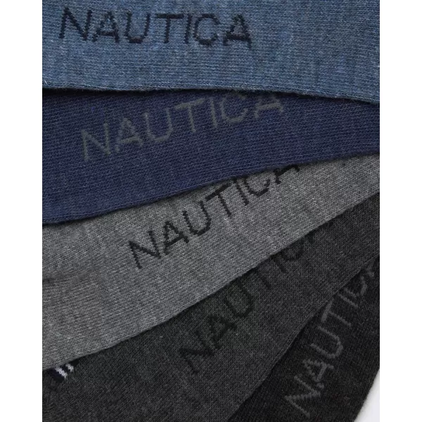 Nautica Mens Dress Socks  Solid Crew Socks 10 PackBlueGrey Heather