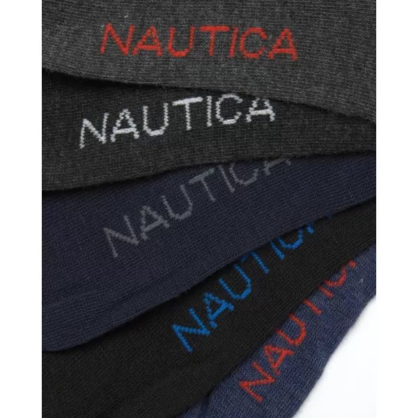 Nautica Mens Dress Socks  Solid Crew Socks 10 PackDark Grey Heather