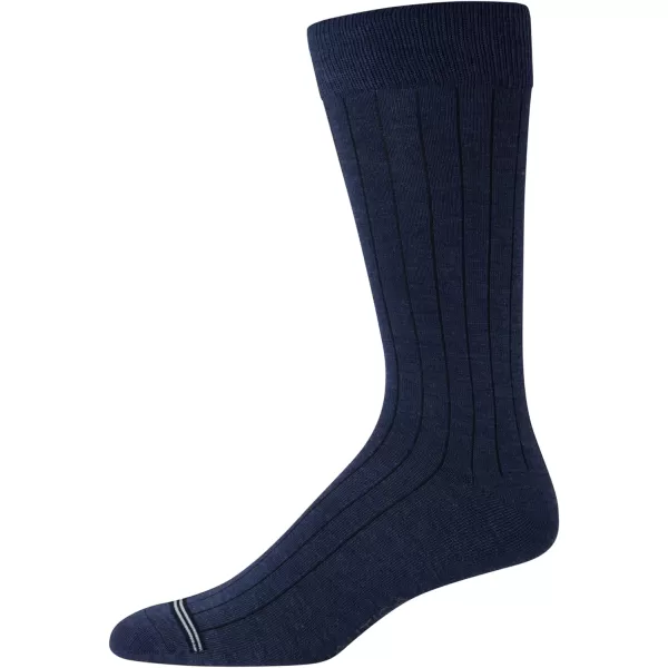 Nautica Mens Dress Socks  Solid Crew Socks 10 PackDenim Heather Assorted