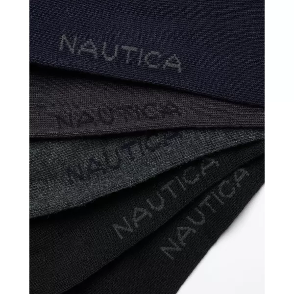 Nautica Mens Dress Socks  Solid Crew Socks 10 PackNavy Multi