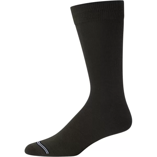 Nautica Mens Dress Socks nbsp Solid Crew Socks 10 PackBrownBlueBlack