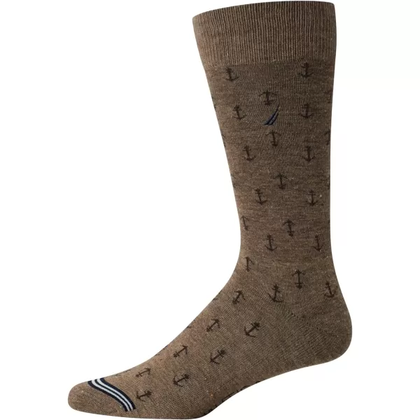 Nautica Mens Dress Socks nbsp Solid Crew Socks 10 PackKhakiNavyBlack