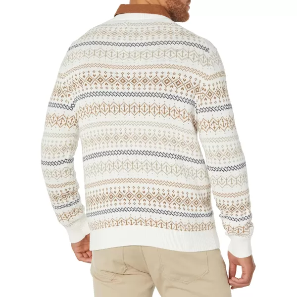 Nautica Mens Fair Isle Crewneck SweaterMarshmallow