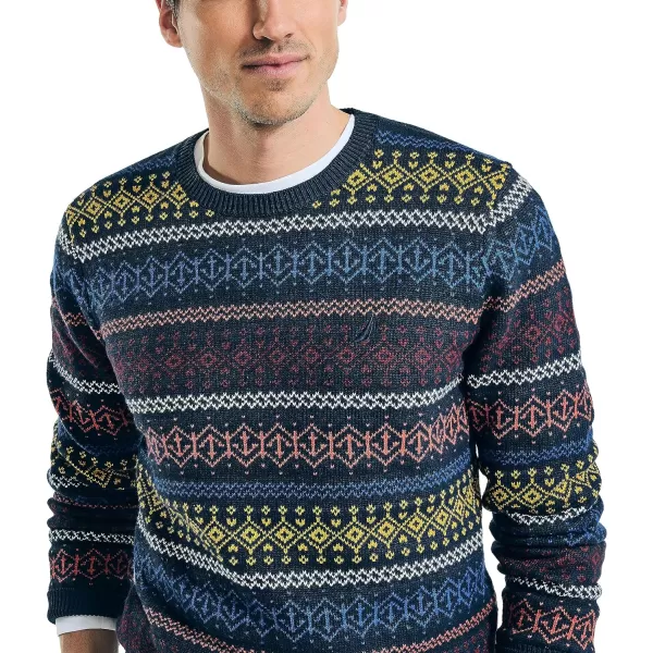 Nautica Mens Fair Isle Crewneck SweaterNavy Seas