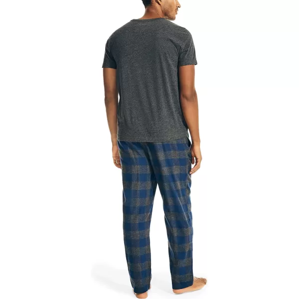 Nautica Mens Flannel Pajama SetCharcoal Heather