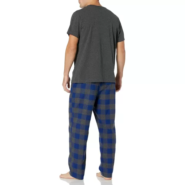 Nautica Mens Flannel Pajama SetCharcoal Heather