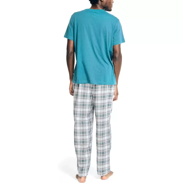 Nautica Mens Flannel Plaid Pajama Pant SetCargo Blue