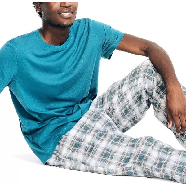 Nautica Mens Flannel Plaid Pajama Pant SetCargo Blue