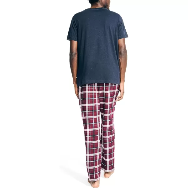 Nautica Mens Flannel Plaid Pajama Pant SetNavy