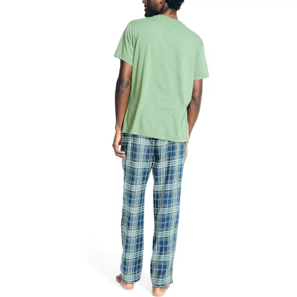 Nautica Mens Flannel Plaid Pajama Pant SetSeaside Green