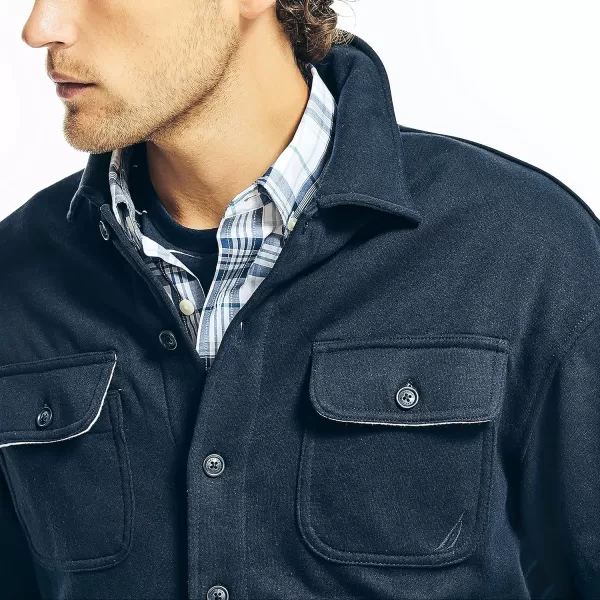 Nautica Mens Fleece Buttonup ShirtNavy