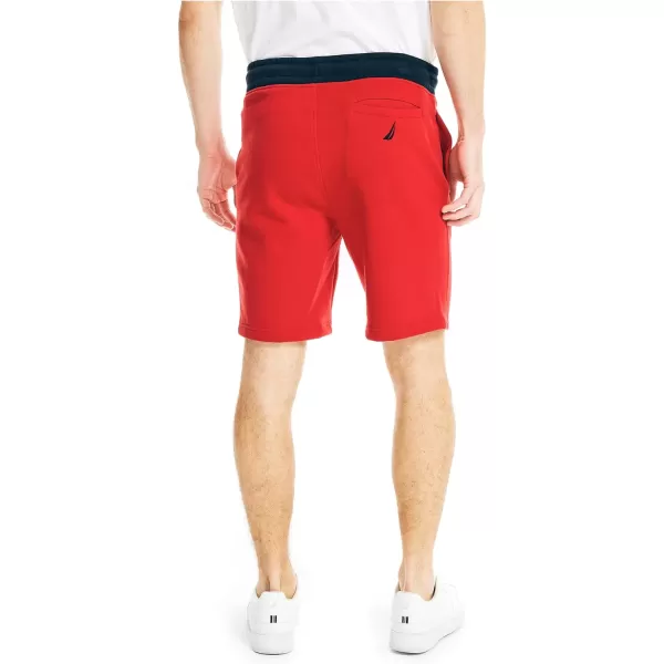 Nautica Mens Fleece Knit Logo ShortsNautica Red