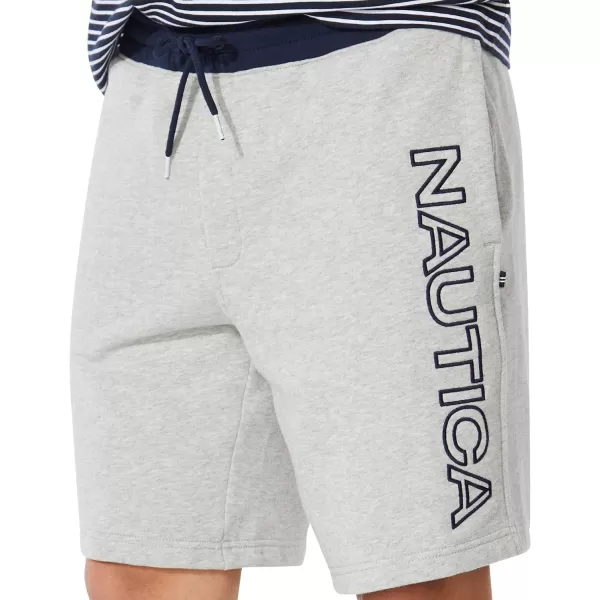 Nautica Mens Fleece Logo ShortsGrey Heather