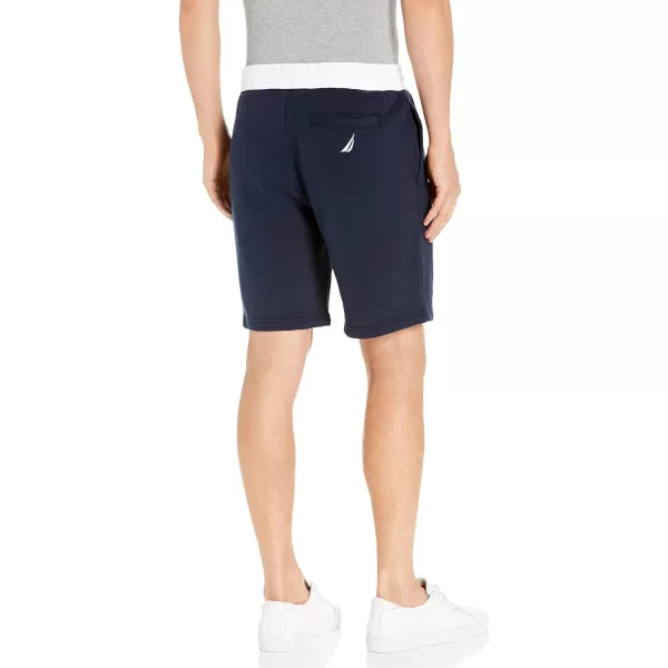 Nautica Mens Fleece Logo ShortsNavy