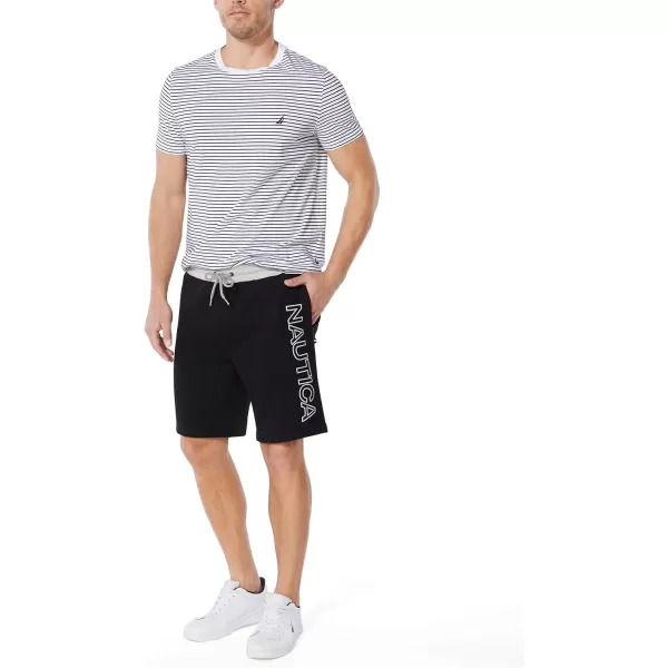Nautica Mens Fleece Logo ShortsTrue Black