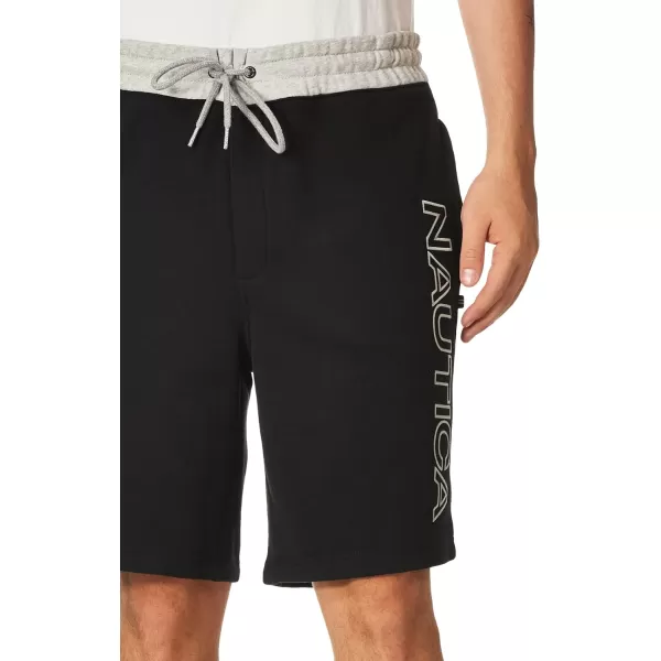 Nautica Mens Fleece Logo ShortsTrue Black