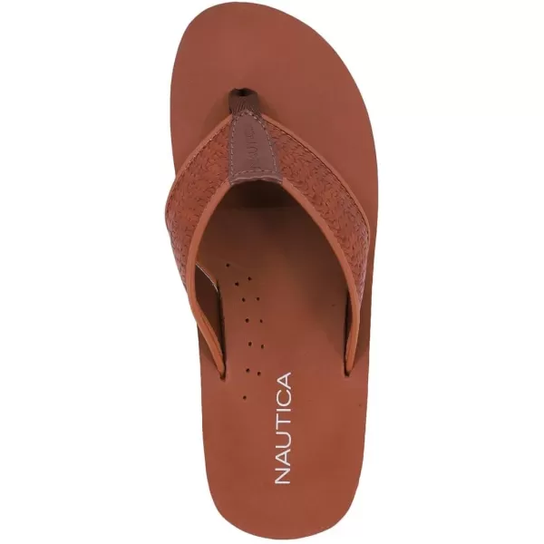 Nautica Mens Flip Flop Beach Sandal Boat Slide Water SlippersBallastbrown