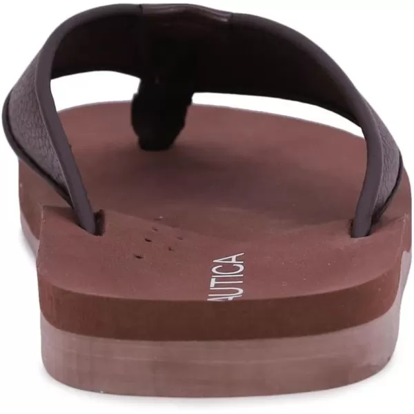 Nautica Mens Flip Flop Beach Sandal Boat Slide Water SlippersBanksbrown