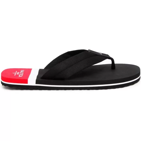 Nautica Mens Flip Flop Beach Sandal Boat Slide Water SlippersBradly Black