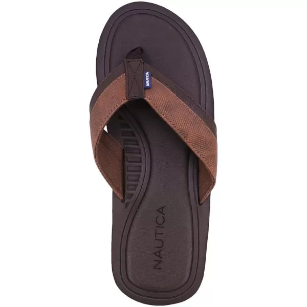 Nautica Mens Flip Flop Beach Sandal Boat Slide Water SlippersBrown Tanlatmon