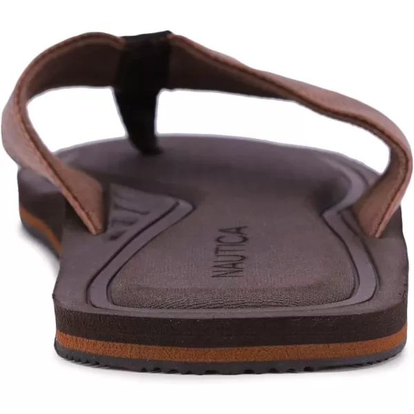 Nautica Mens Flip Flop Beach Sandal Boat Slide Water SlippersBrown Tanlatmon