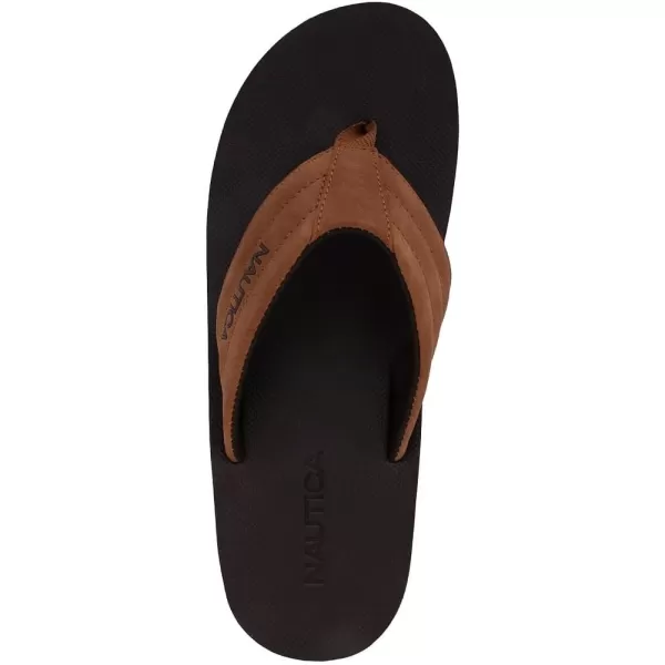 Nautica Mens Flip Flop Beach Sandal Boat Slide Water SlippersBrowntapped