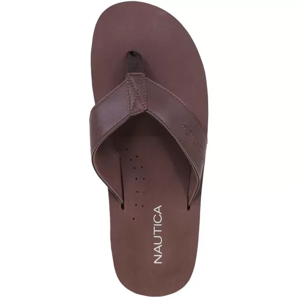 Nautica Mens Flip Flop Beach Sandal Boat Slide Water SlippersCarmrenbrown