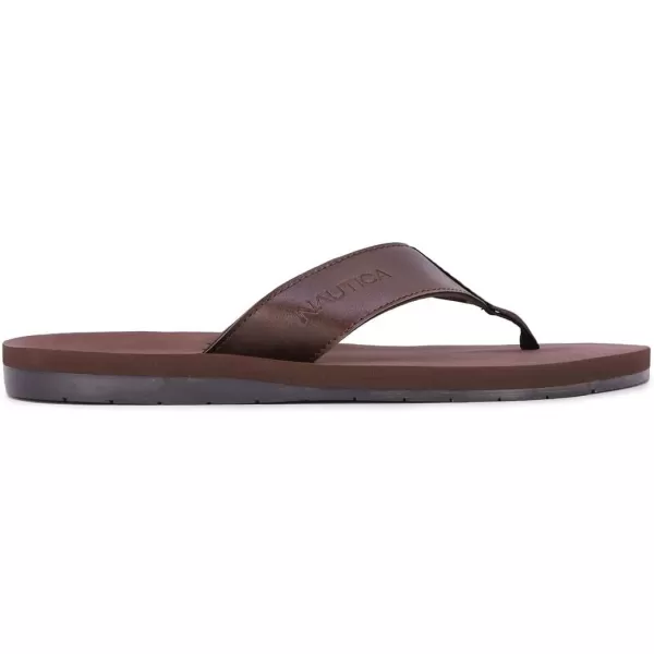 Nautica Mens Flip Flop Beach Sandal Boat Slide Water SlippersCarmrenbrown