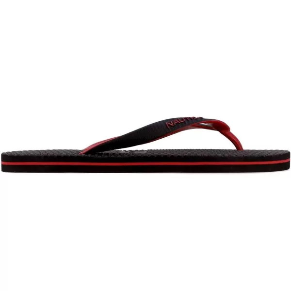 Nautica Mens Flip Flop Beach Sandal Boat Slide Water SlippersJirenblack Red