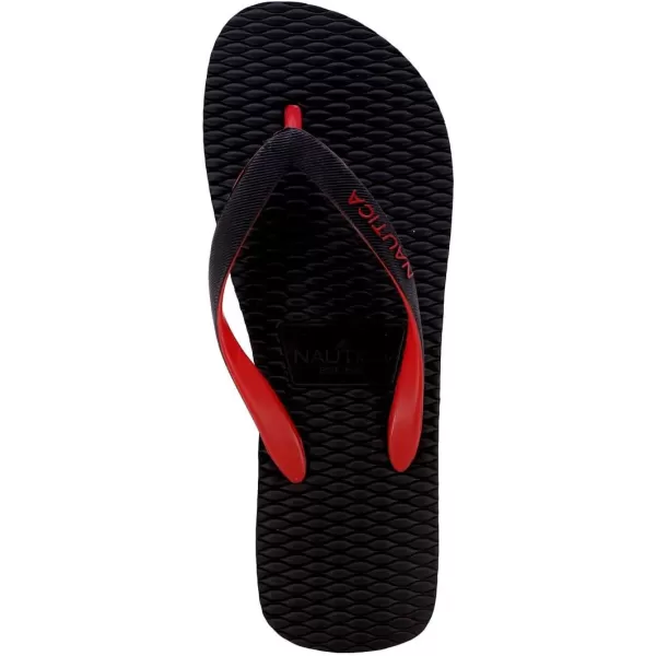 Nautica Mens Flip Flop Beach Sandal Boat Slide Water SlippersJirenblack Red