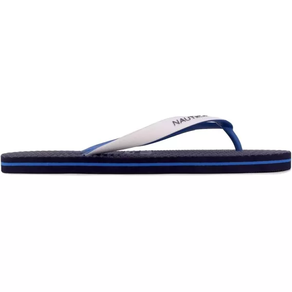 Nautica Mens Flip Flop Beach Sandal Boat Slide Water SlippersJirennavy White