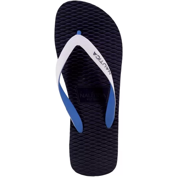 Nautica Mens Flip Flop Beach Sandal Boat Slide Water SlippersJirennavy White