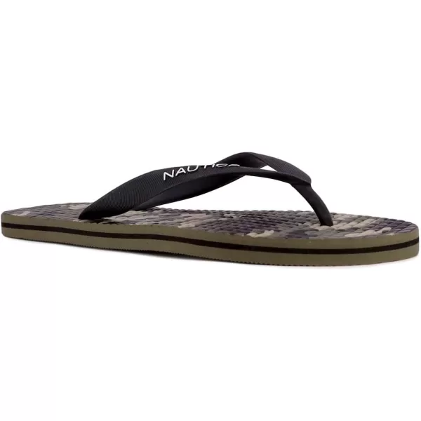 Nautica Mens Flip Flop Beach Sandal Boat Slide Water SlippersJirenolive Camo