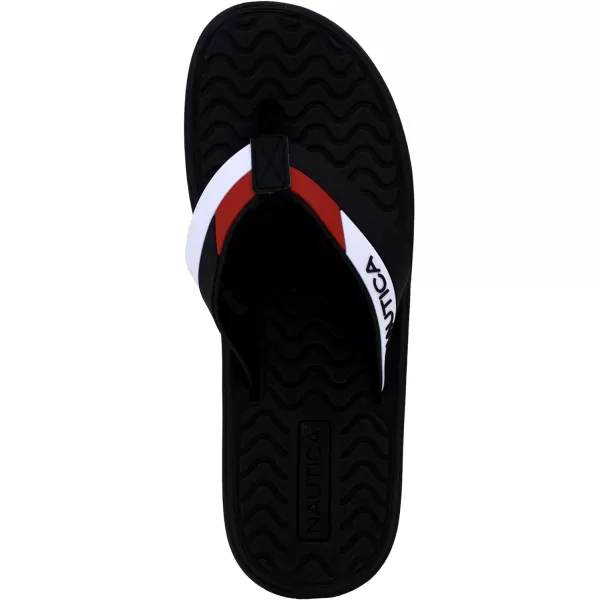 Nautica Mens Flip Flop Beach Sandal Boat Slide Water SlippersNeale 2blackRed