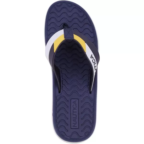 Nautica Mens Flip Flop Beach Sandal Boat Slide Water SlippersNeale 2navyYellow