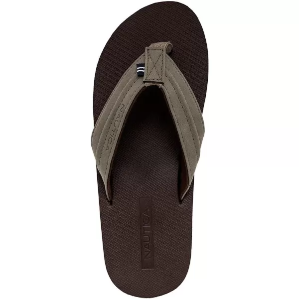 Nautica Mens Flip Flop Beach Sandal Boat Slide Water SlippersOliveclarkson