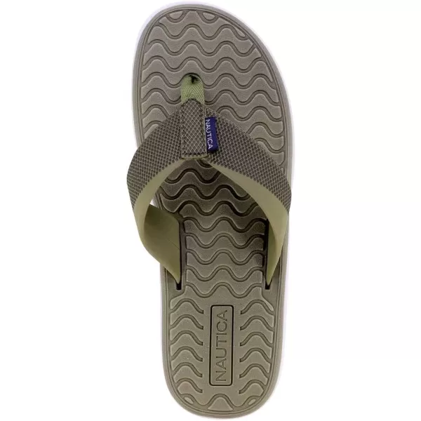 Nautica Mens Flip Flop Beach Sandal Boat Slide Water SlippersOlivenector