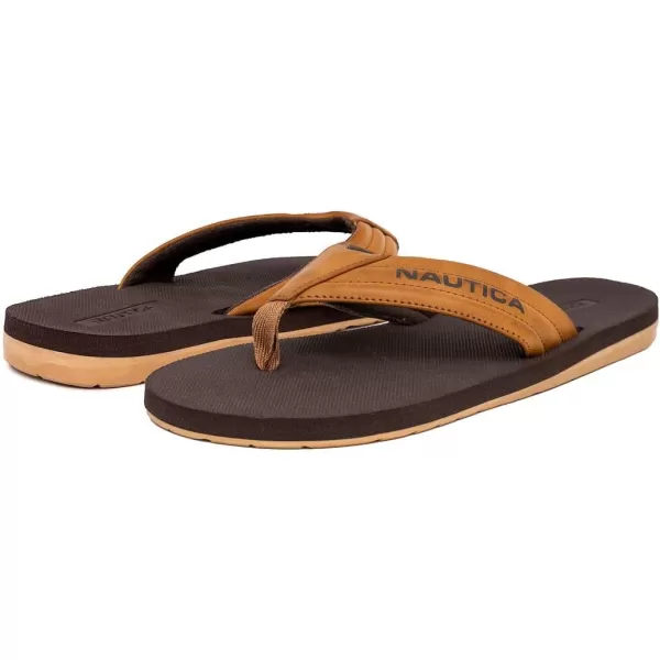 Nautica Mens Flip Flop Beach Sandal Boat Slide Water SlippersTantapped
