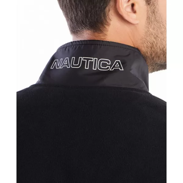 Nautica Mens FullZip Mock Neck Fleece SweatshirtCharcoal Heather