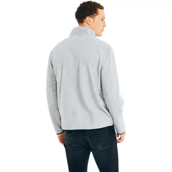 Nautica Mens FullZip Mock Neck Fleece SweatshirtNautex Collection FallWinter 2024 Grey Heather