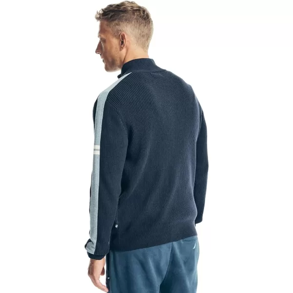 Nautica Mens FullZip MockNeck Sweater2024 Navy Seas