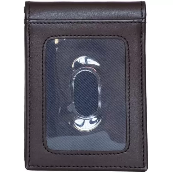 Nautica Mens Genuine Leather Front Pocket RFID Wallet Available in Smooth or Pebble GrainPop Color  BlackBrown