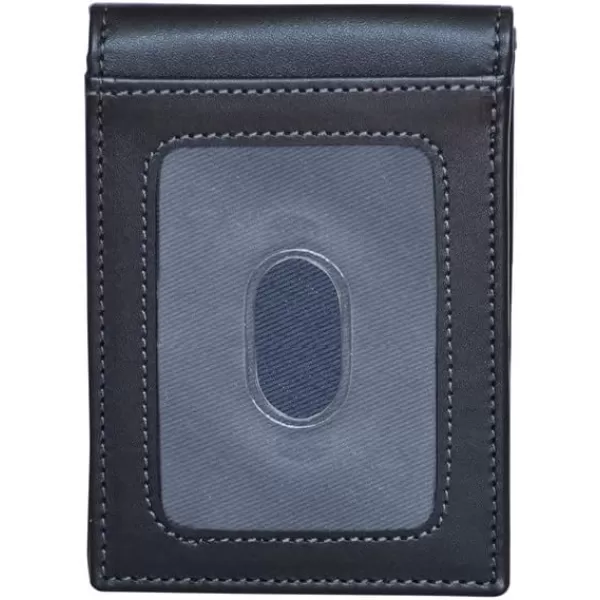 Nautica Mens Genuine Leather Front Pocket RFID Wallet Available in Smooth or Pebble GrainPop Color  BlackGrey