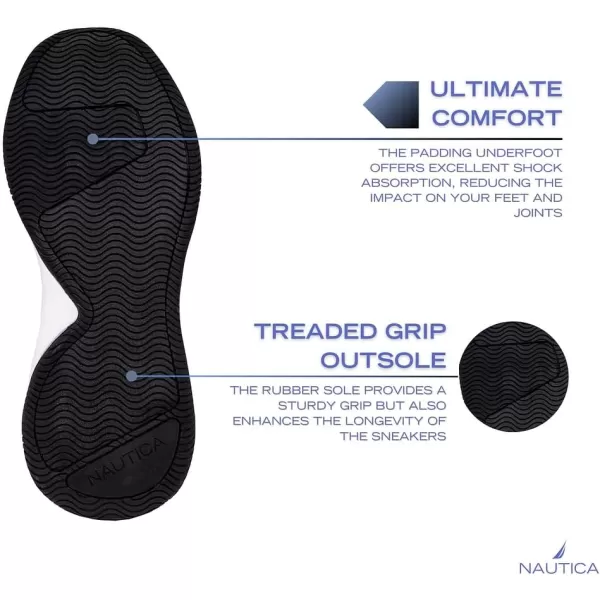 Nautica Mens High Sock Sneaker with Enhanced Ankle Support  SlipOn amp LaceUp Design for Comfort and StyleNavy Whitesorte