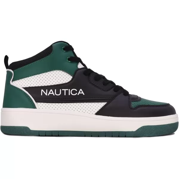 Nautica Mens HighTop Fashion Sneakers  LaceUp Trainers for Stylish Basketball Style and Comfortable Walking ShoesOakfordClifftopevergreen Black